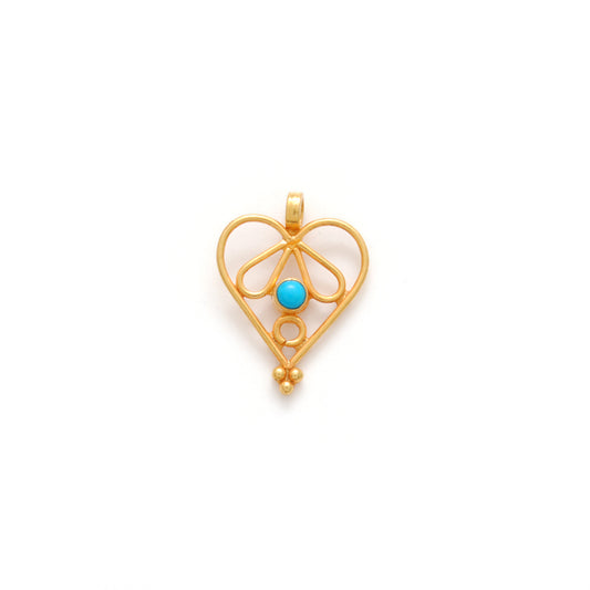 Love Heart Charm 18k Gold Pendant