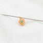 18K Solid Yellow Gold Stone Studded Women Charm Pendant