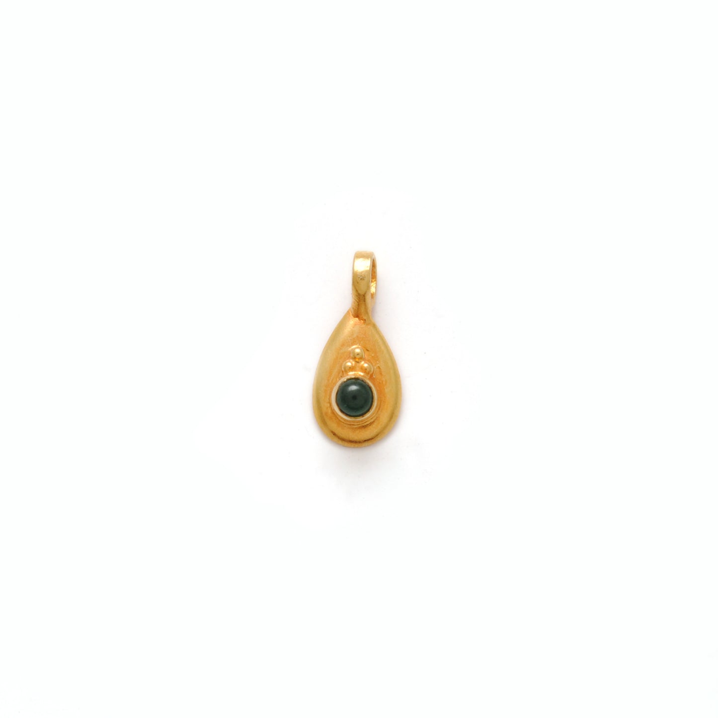 18k Yellow Gold Tear Drop Stone Charm Pendent 7mm