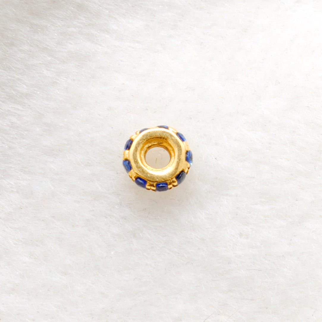 4mm 14k Gold Pave Blue Sapphire Wheel Spacer