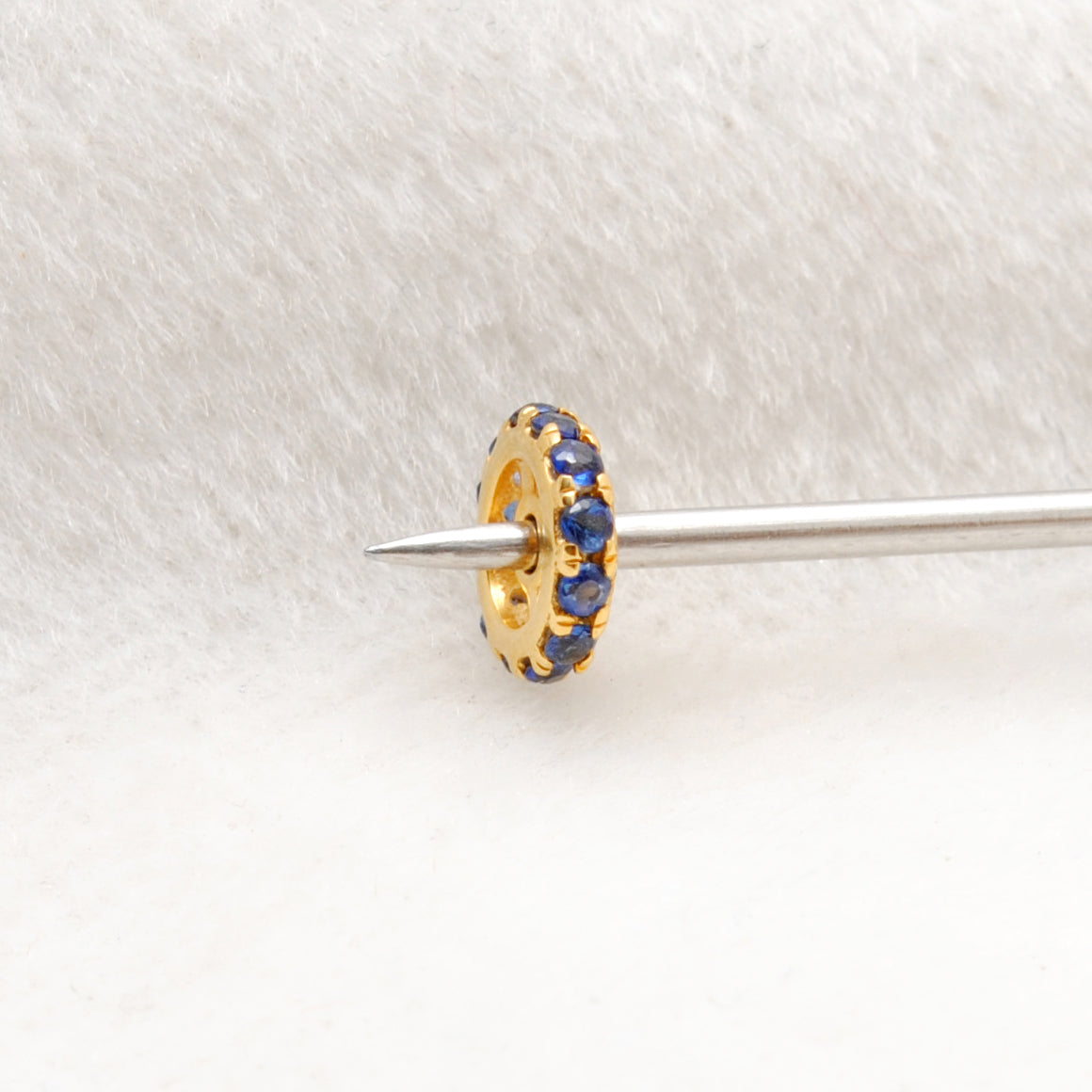 Blue Sapphire 14k Gold Wheel Spacer Finding 5mm