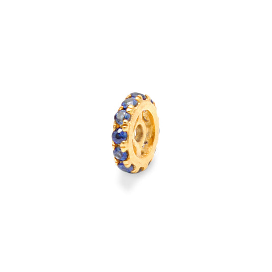 Blue Sapphire 14k Gold Wheel Spacer Finding 5mm