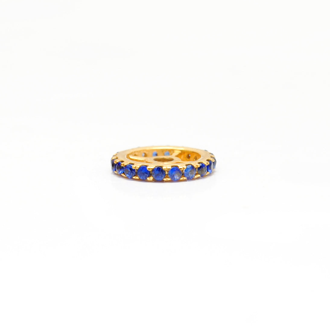 8MM 14k Gold Blue Sapphire Wheel Spacer Findings