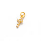 14k Solid Yellow Gold White Diamond Cross Charm