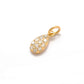 14k Solid Yellow Gold White Diamond Charm Pendant 6x4mm
