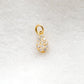 14k Solid Yellow Gold White Diamond Charm Pendant 6x4mm
