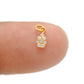 14k Solid Yellow Gold White Diamond Minimalist Charm 5x3mm