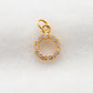 14k Solid Yellow Gold White Diamond Pendant Charm 8mm
