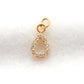 14k Solid Yellow Gold White Diamond Teardrop Charm
