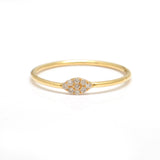 14k Yellow Gold Minimalist Natural Diamond Wedding Ring, 0.05 ct