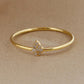 14k Solid Yellow Gold Natural Diamond Minimalist Solitaire Ring 7 US