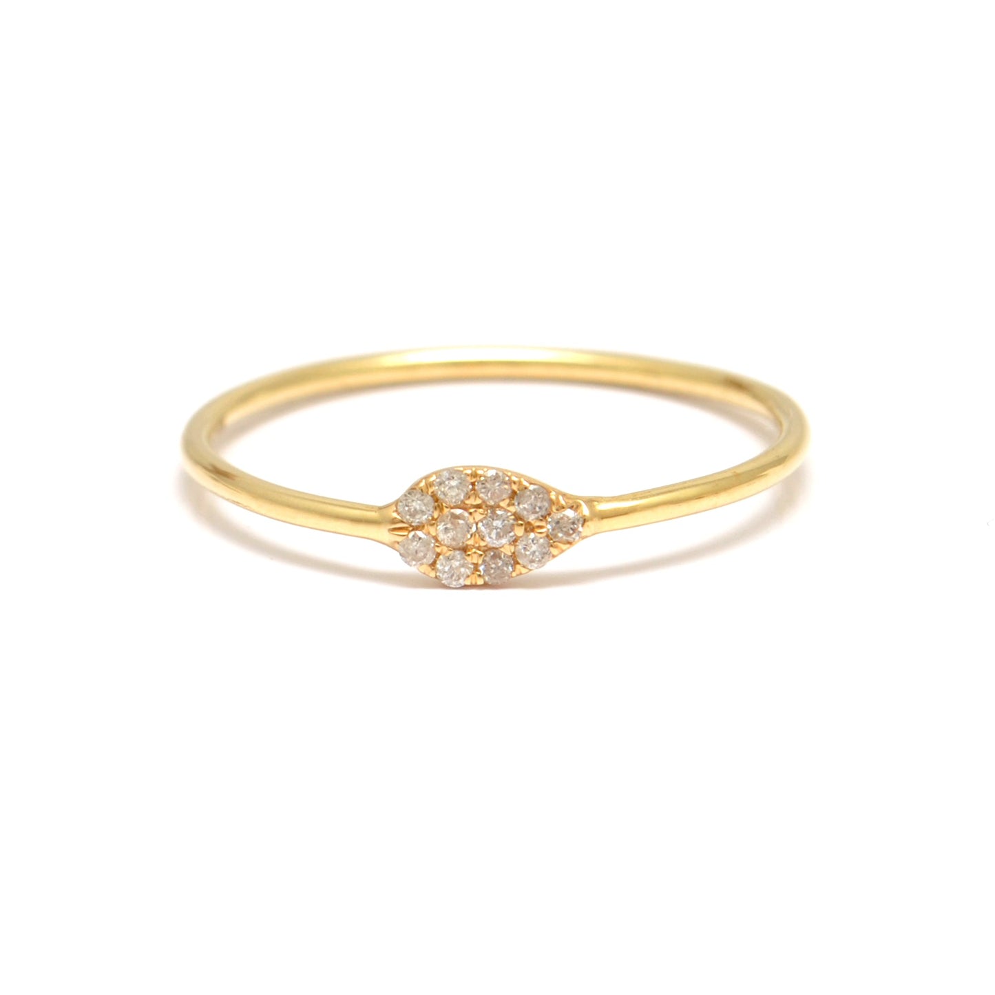 14k Solid Yellow Gold Natural Diamond Solitaire Ring 7 US