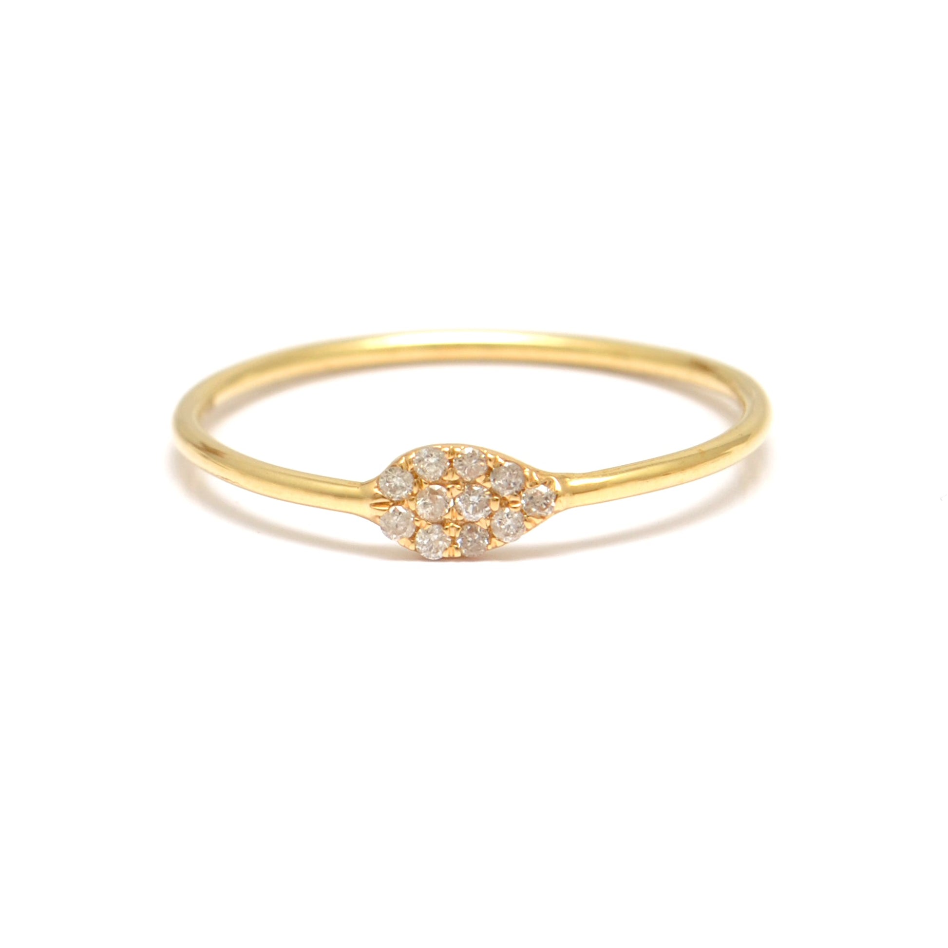 14k Solid Yellow Gold Natural Diamond Solitaire Ring 7 US