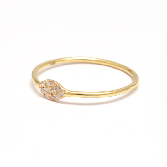 14k Solid Yellow Gold Natural Diamond Solitaire Ring 7 US