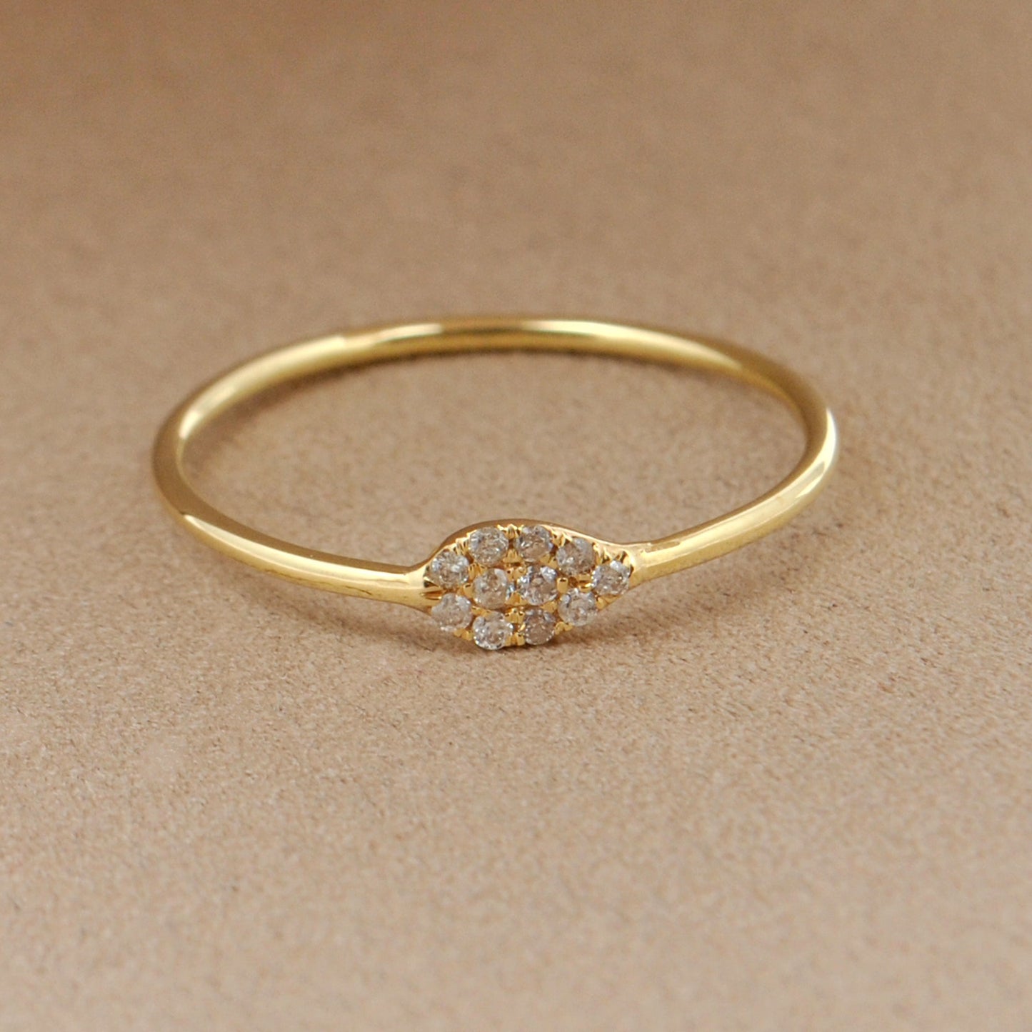 14k Solid Yellow Gold Natural Diamond Solitaire Ring 7 US