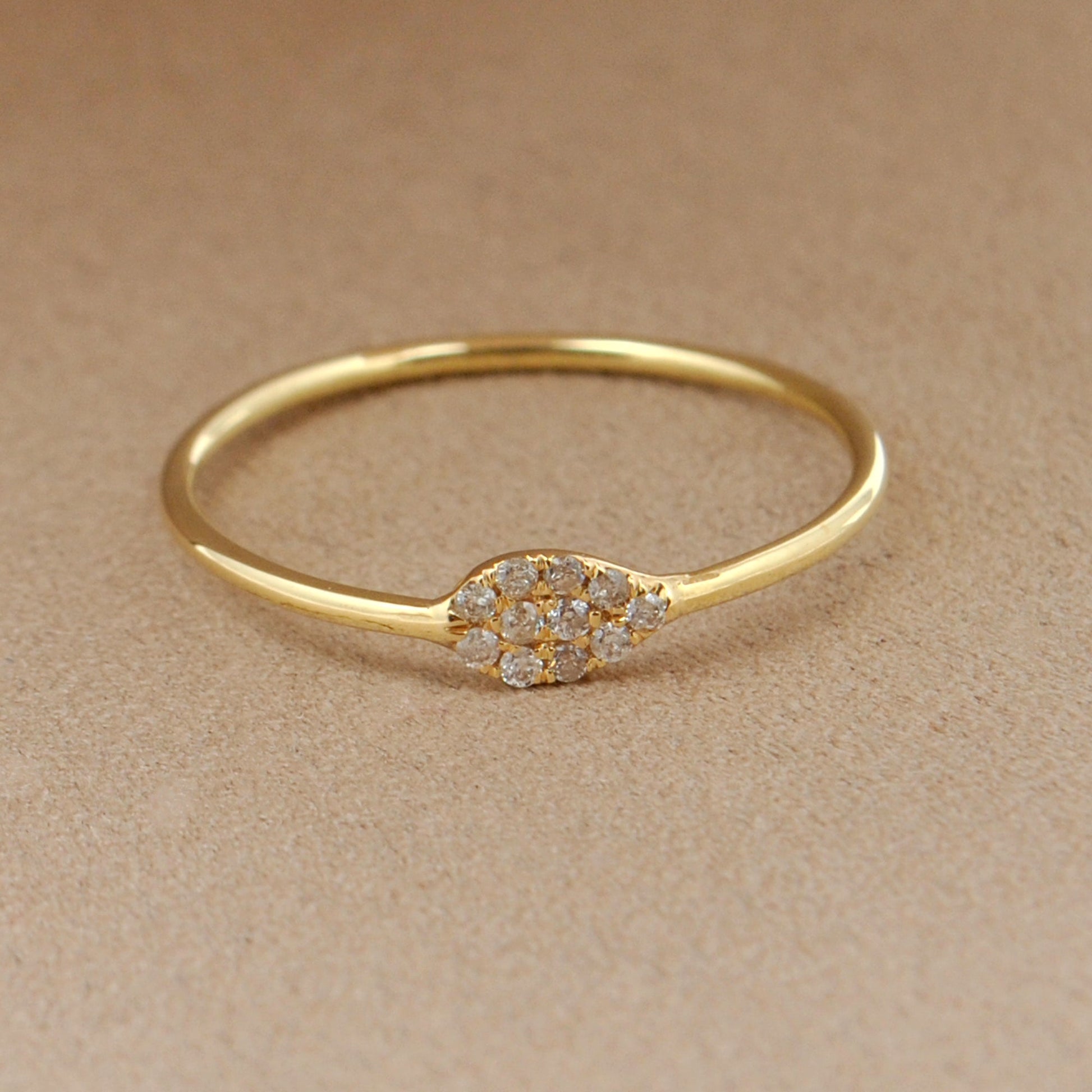 14k Solid Yellow Gold Natural Diamond Solitaire Ring 7 US