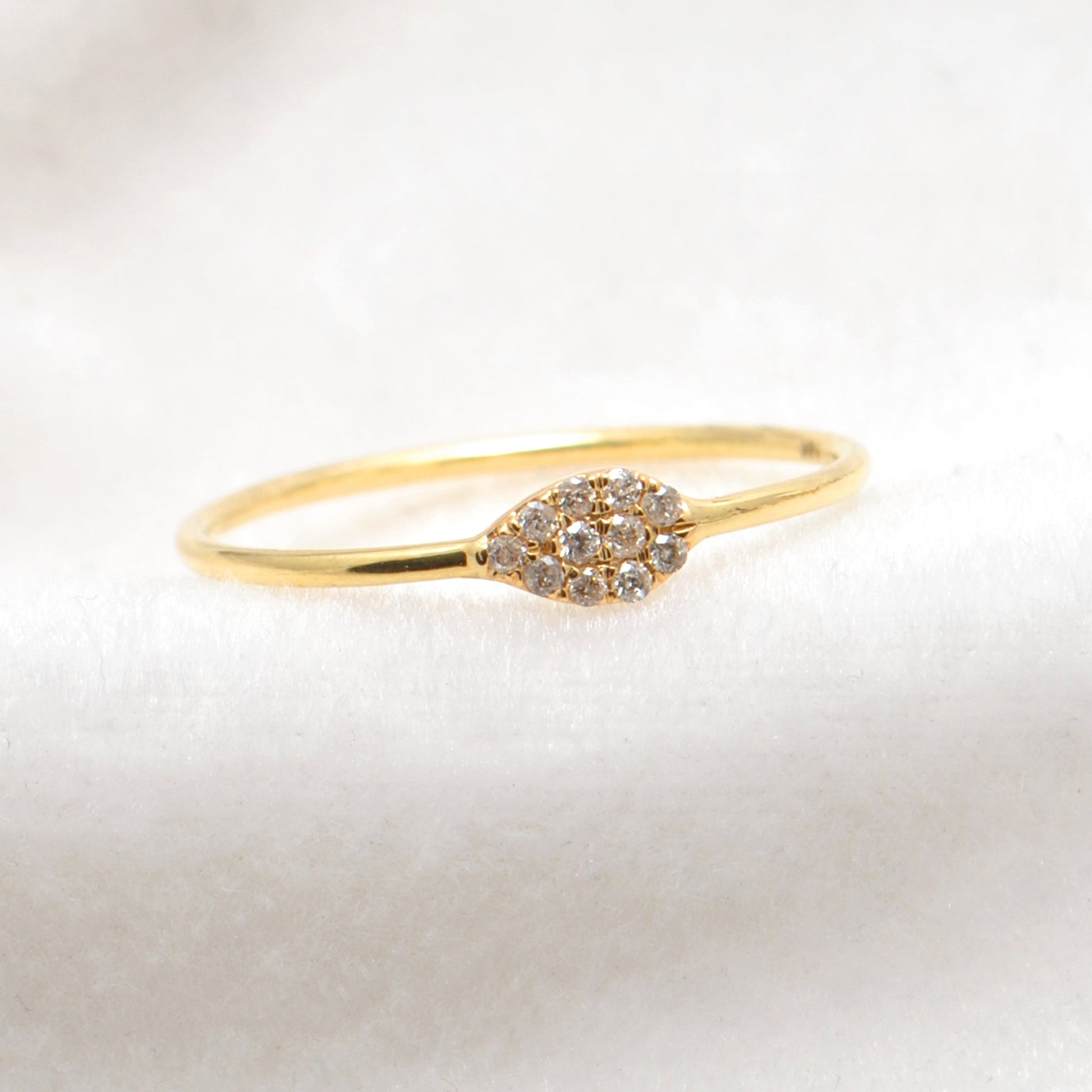 14k Solid Yellow Gold Natural Diamond Solitaire Ring 7 US