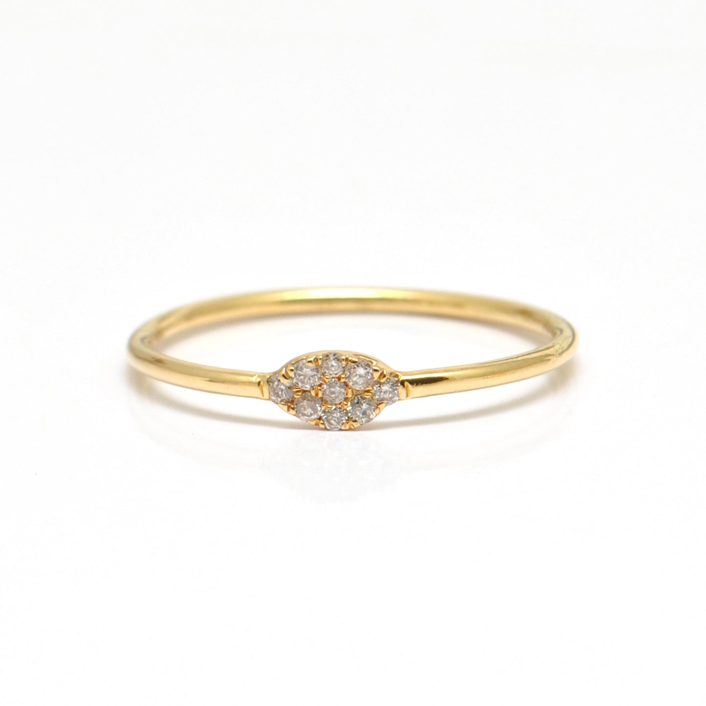 14k Solid Yellow Gold Natural Diamond Solitaire Ring 5 US 