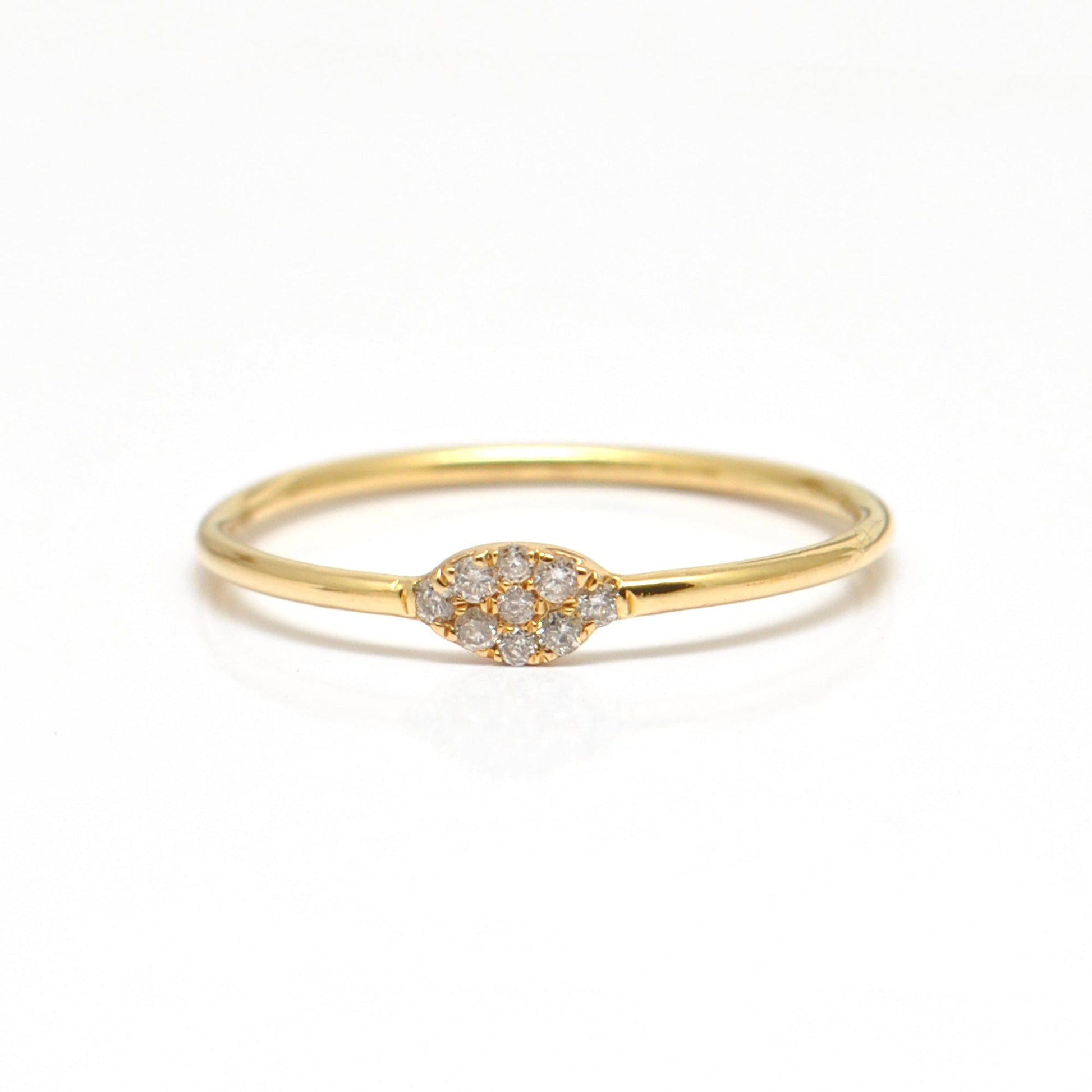 14k Solid Yellow Gold Natural Diamond Solitaire Ring 5 US 