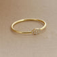 14k Solid Yellow Gold Natural Diamond Solitaire Ring 5 US 