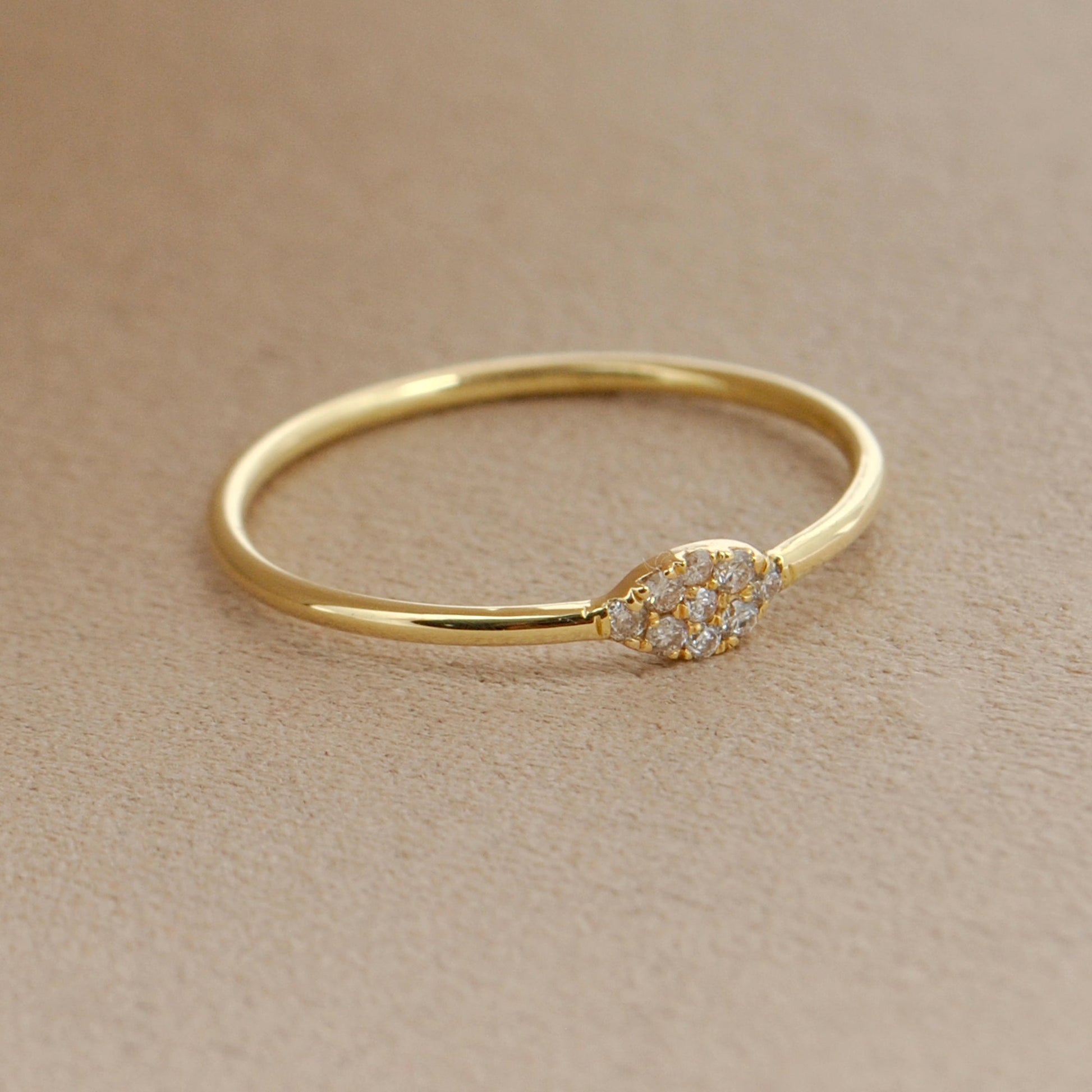 14k Solid Yellow Gold Natural Diamond Solitaire Ring 5 US 