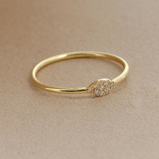 14k Solid Yellow Gold Natural Diamond Solitaire Ring 5 US 