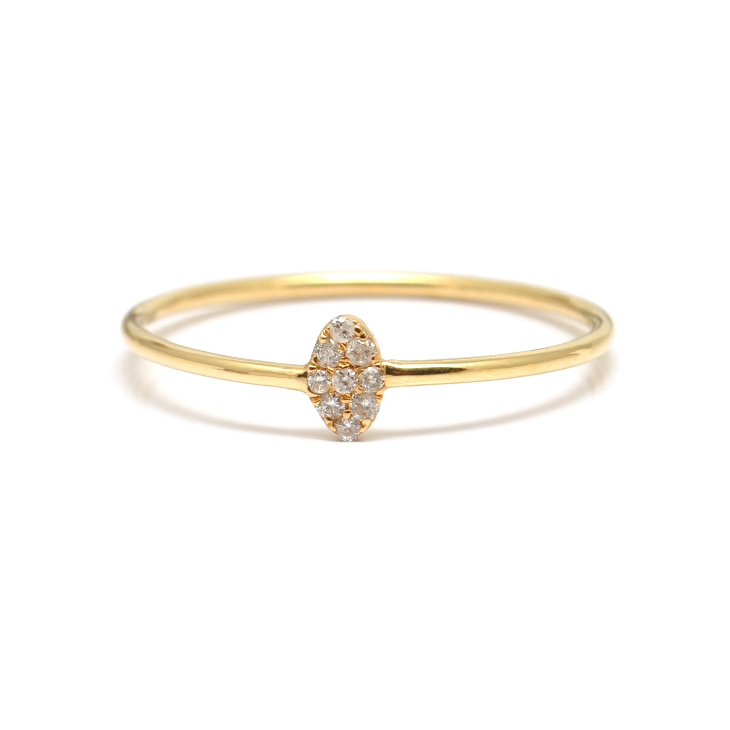 14k Solid Yellow Gold Natural Diamond Minimalist Solitaire Ring 8 US