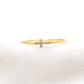 14k Solid Yellow Gold Natural Diamond Minimalist Solitaire Ring 7 US