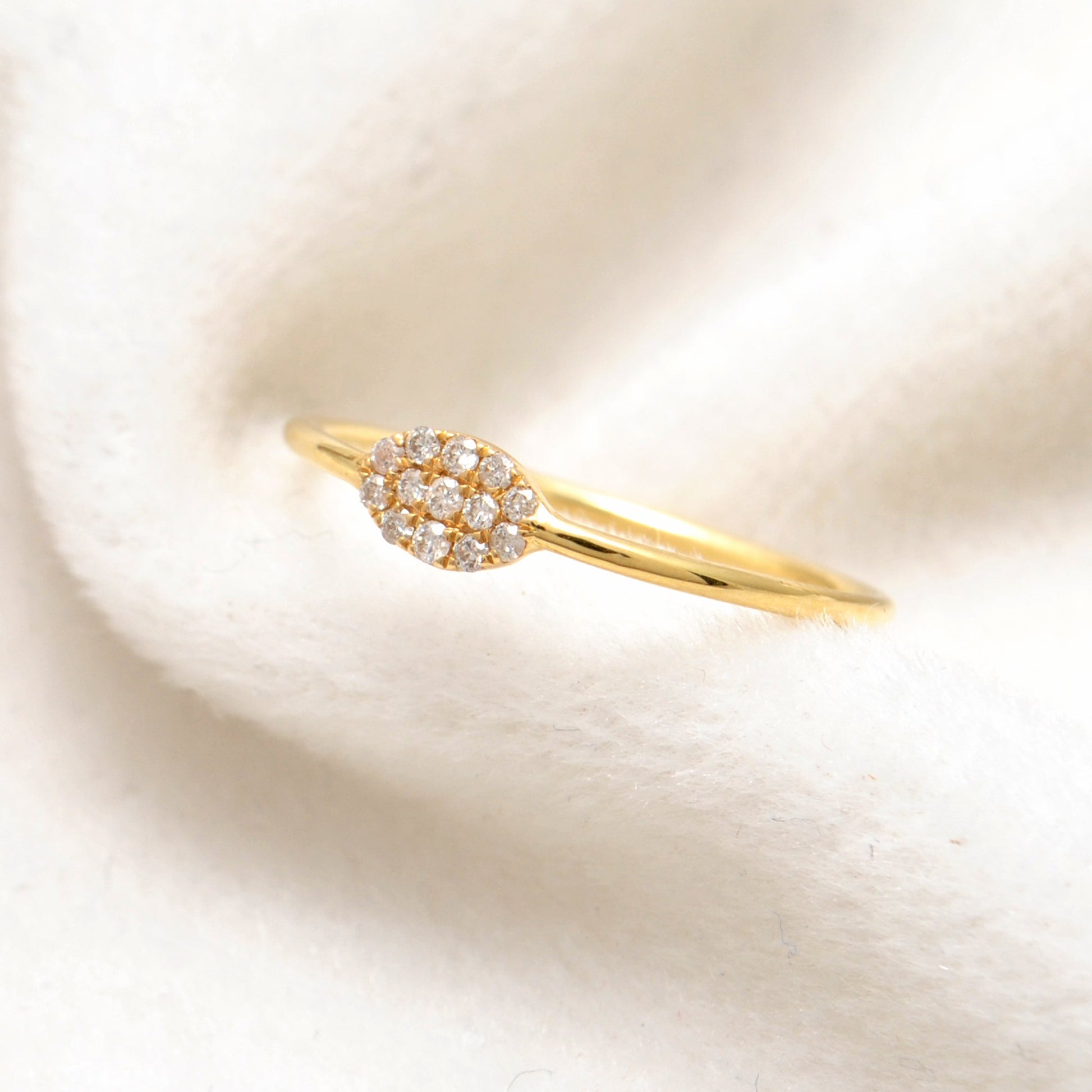 14k Solid Yellow Gold Natural Diamond Solitaire Ring