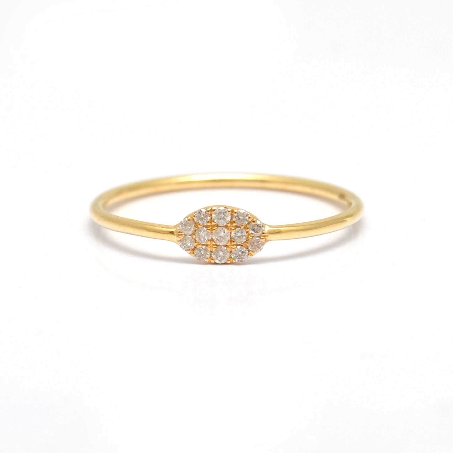 14k Solid Yellow Gold Natural Diamond Solitaire Ring
