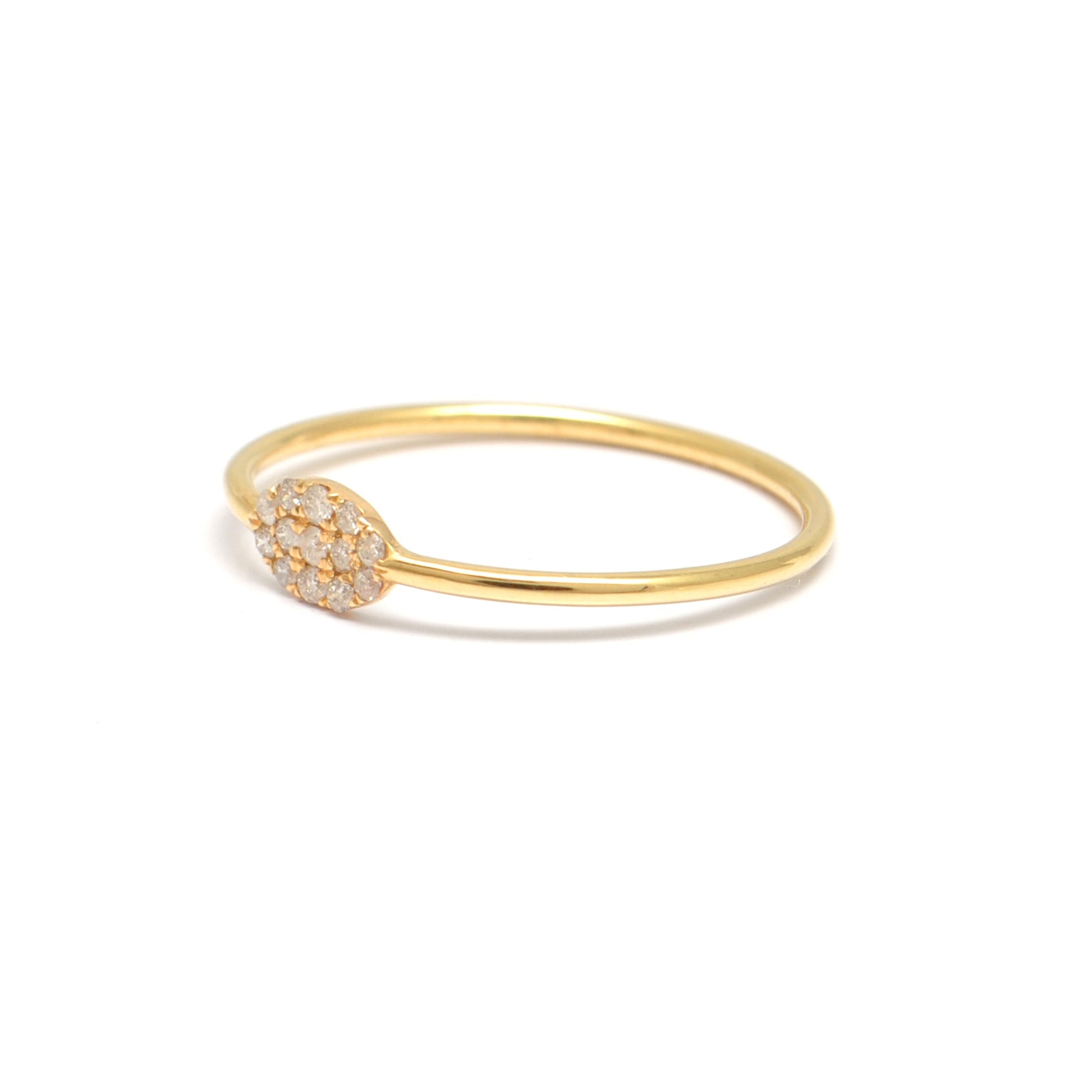 14k Solid Yellow Gold Natural Diamond Solitaire Ring