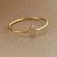 14k Solid Yellow Gold Natural Diamond Minimalist Solitaire Ring 7 US