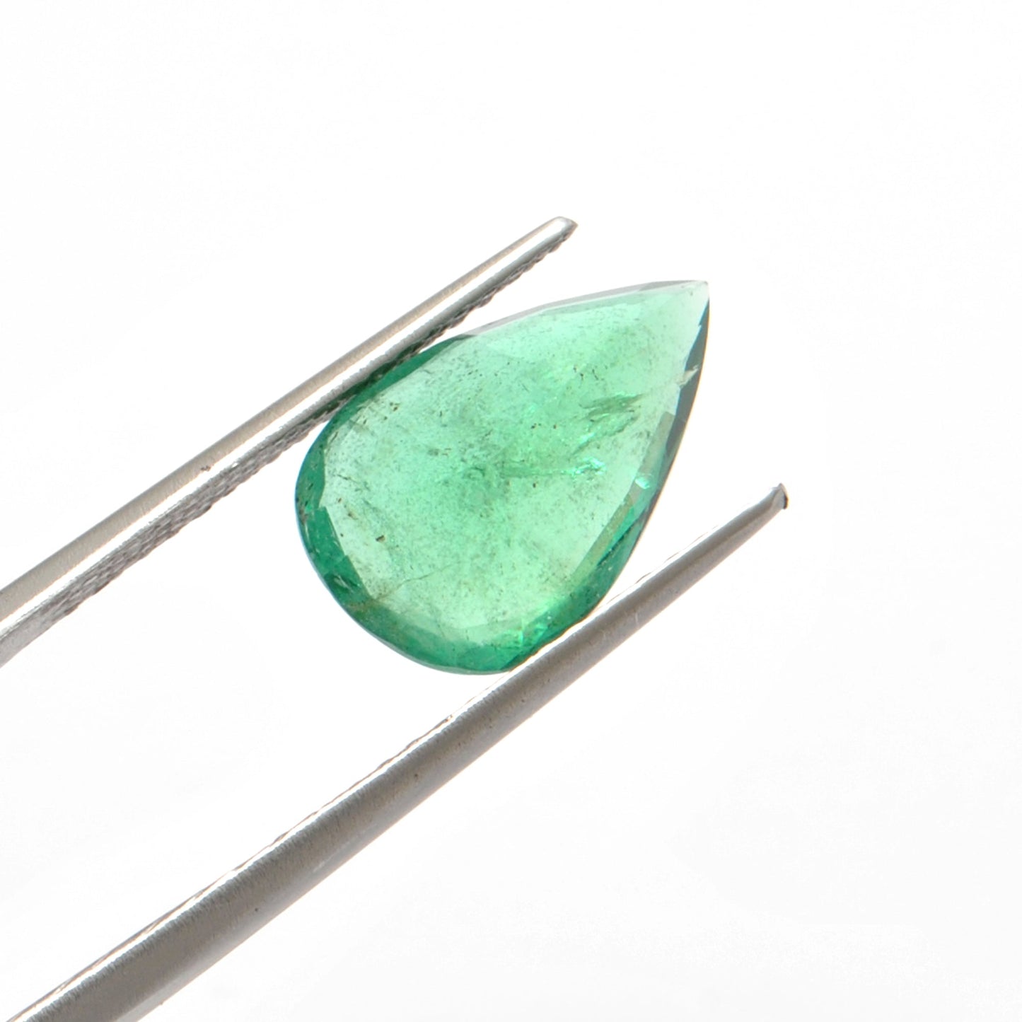 4.90 Carat Faceted Pear Shape Natural Zambian Emerald By SAR Gems 