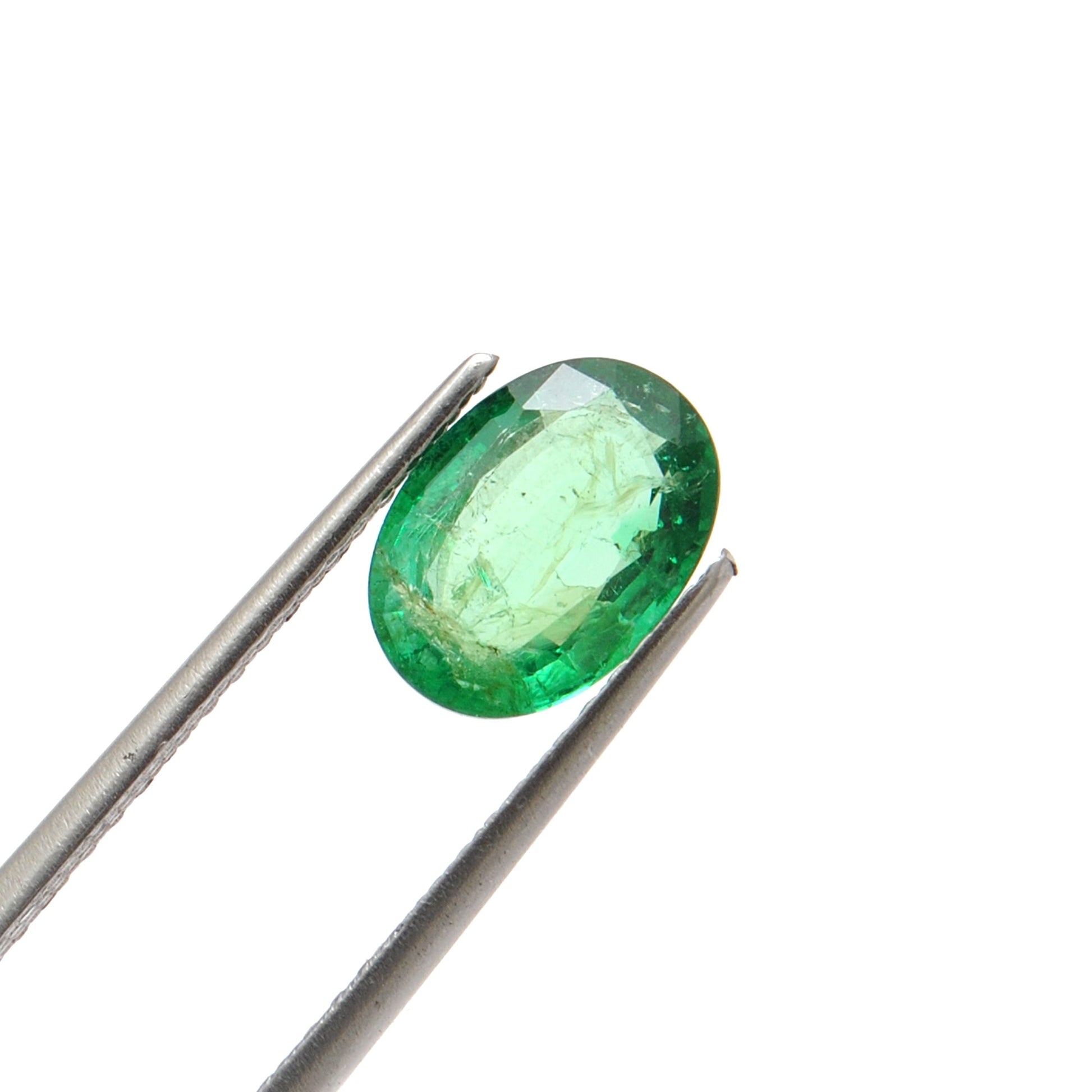 SAR Gems Natural Zambian Emerald 2.10 Carat Oval 7.5x10mm