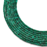 Green Quartz Faceted Rondelle Gemstone Beads 13" Strand