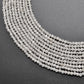 Natural White Quartz Round Faceted Gemstone Beads 15"