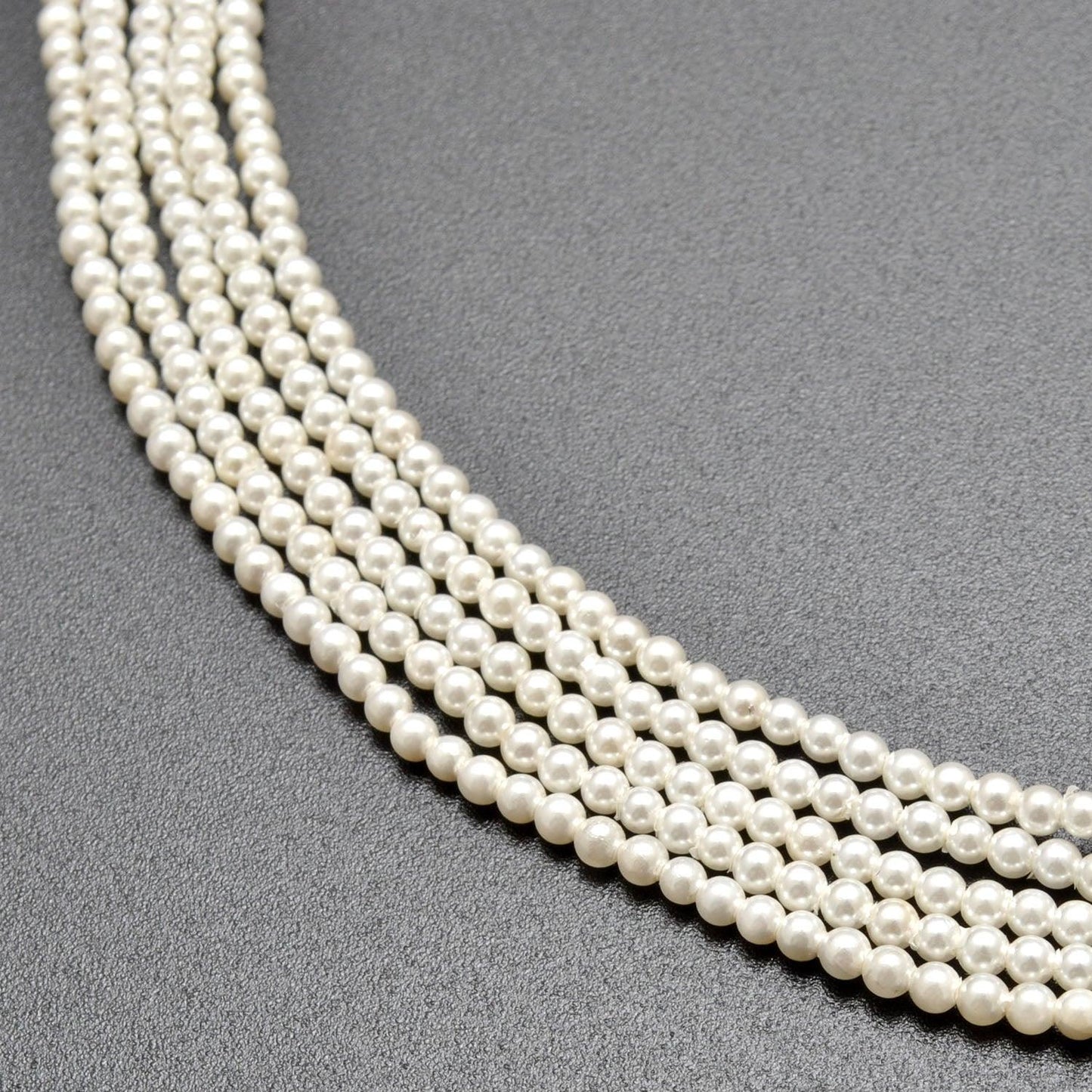 White Shell Pearl Round Gemstone Beads 16" Strand