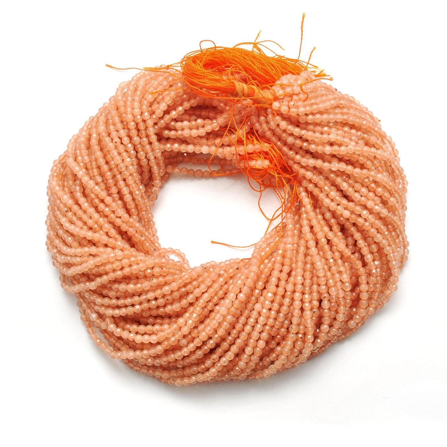 Honey Quartz Round Faceted Gemstone Beads 3-3.5mm  14"