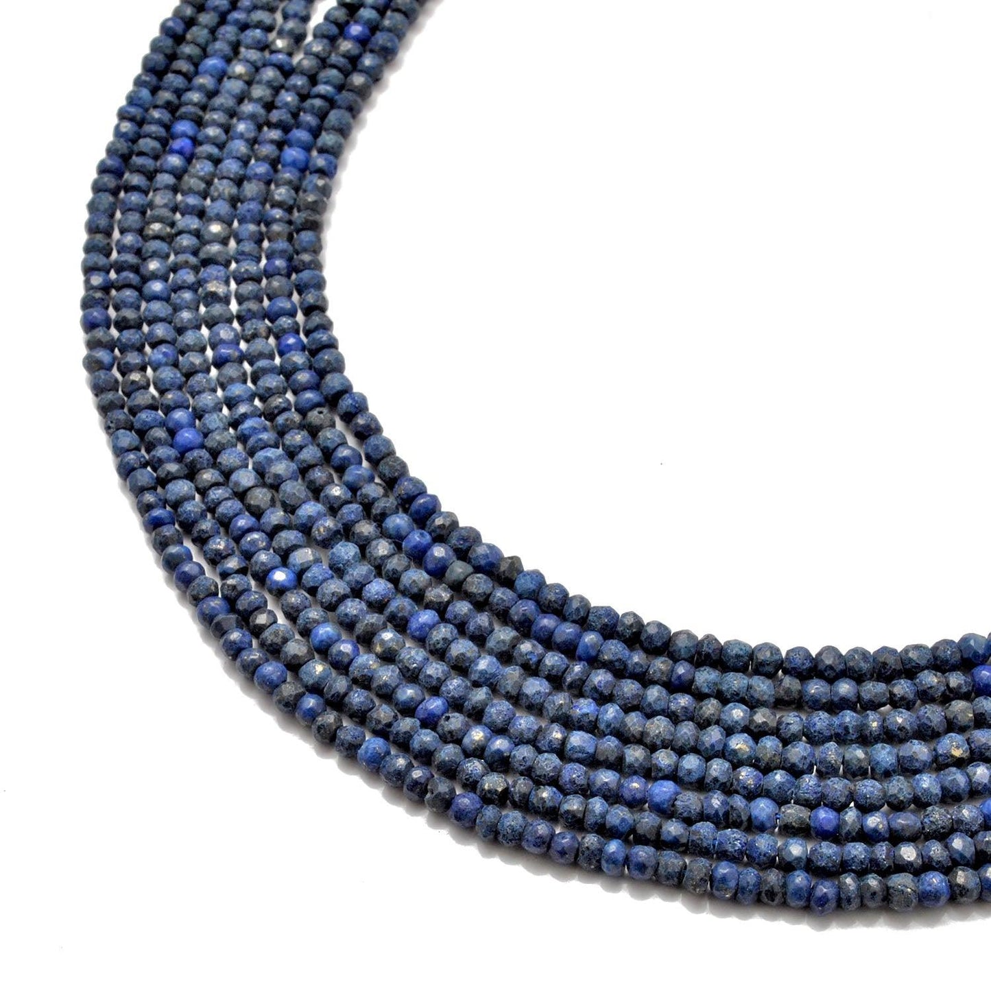 Lapis Lazuli Faceted Rondelle Gemstne Beads 3.5mm 13" Strand