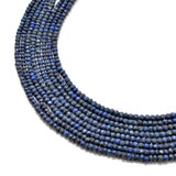 Lapis Lazuli Faceted Rondelle Gemstone Beads 3.5mm 13" Strand