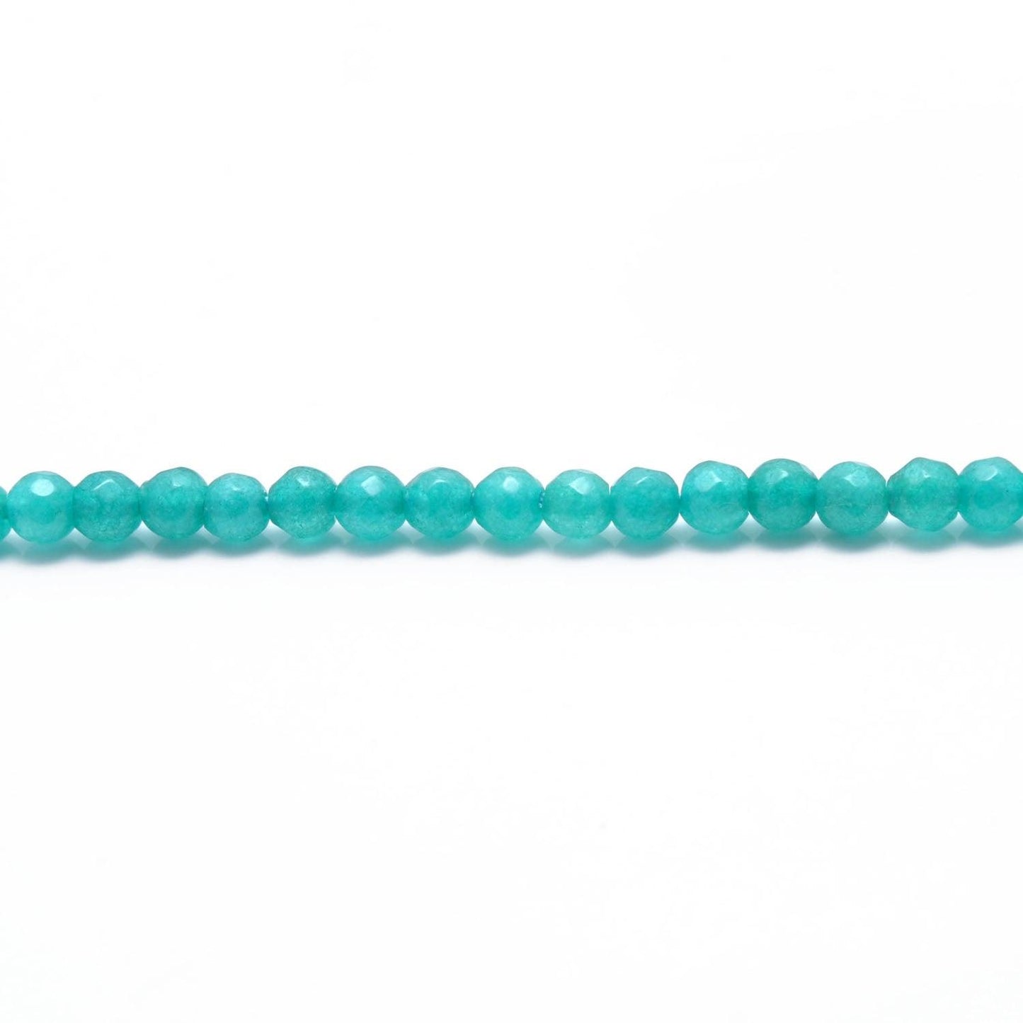 Aqua Quartz Round Faceted Gemstone Beads 14" Strand