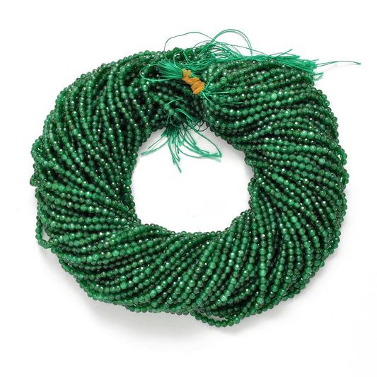 Green Quartz Faceted Round Gemstone Beads 14" Strand - view 3