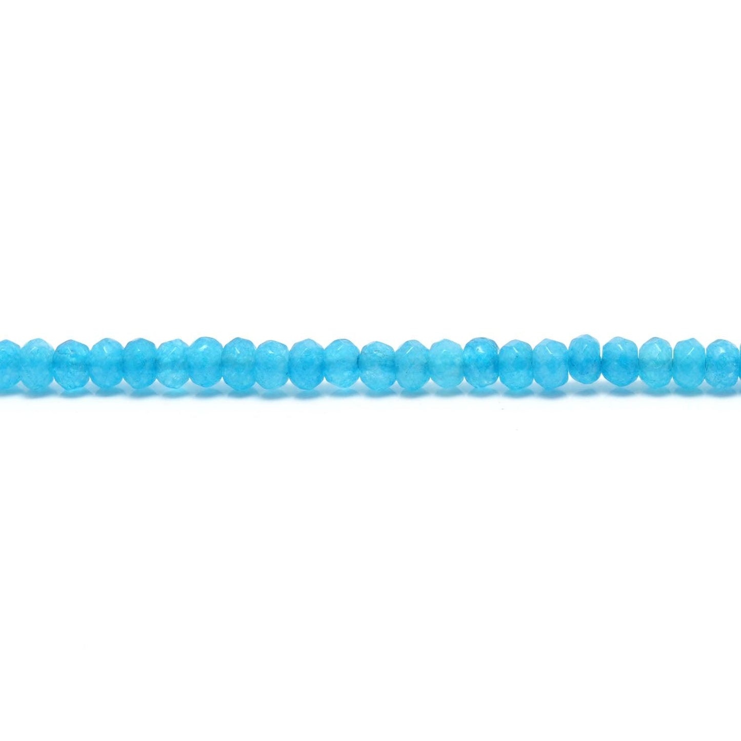 Blue Apatite Quartz Rondelle Faceted Gemstone Beads 14" Strand
