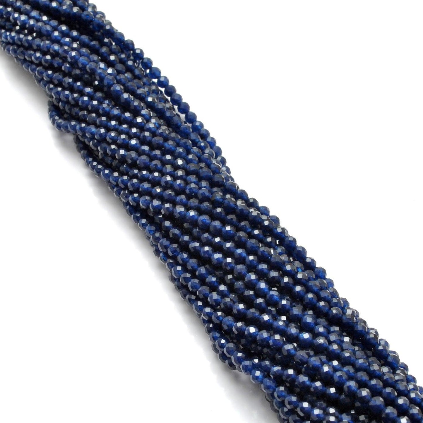 Blue Quartz Round Faceted Gemstone Beads 13.5" Strand