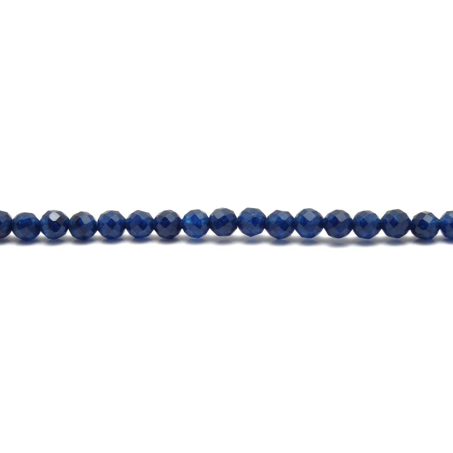 Blue Quartz Round Faceted Gemstone Beads 13.5" Strand
