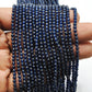 Blue Quartz Round Faceted Gemstone Beads 13.5" Strand