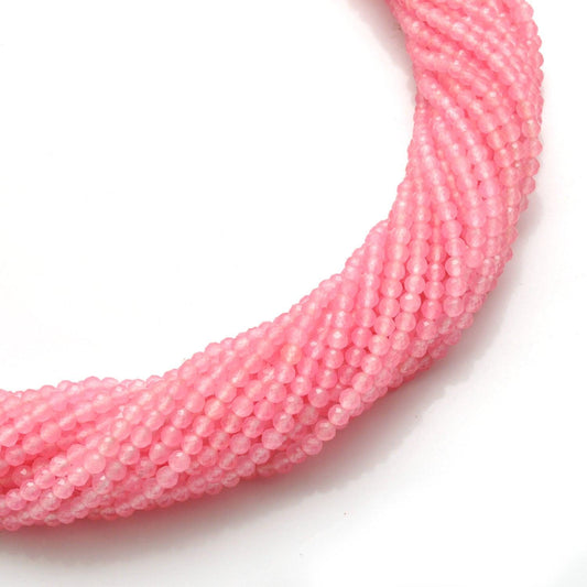 Rose Quartz Faceted Round Gemstone Beads 13.5" Strand - view 3