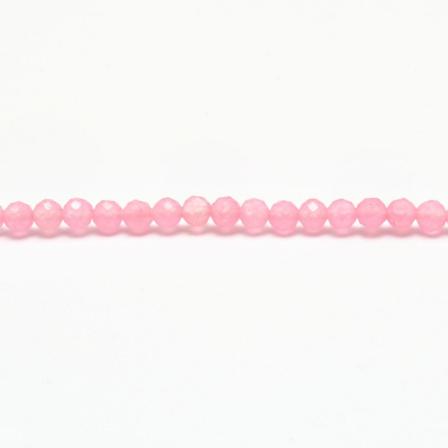 Rose Quartz Faceted Round Gemstone Beads 13.5" Strand