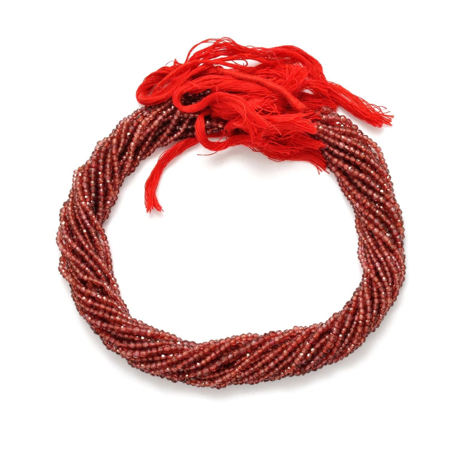 Natural Garnet Faceted Rondelle Gemstone Beads 12" Strand