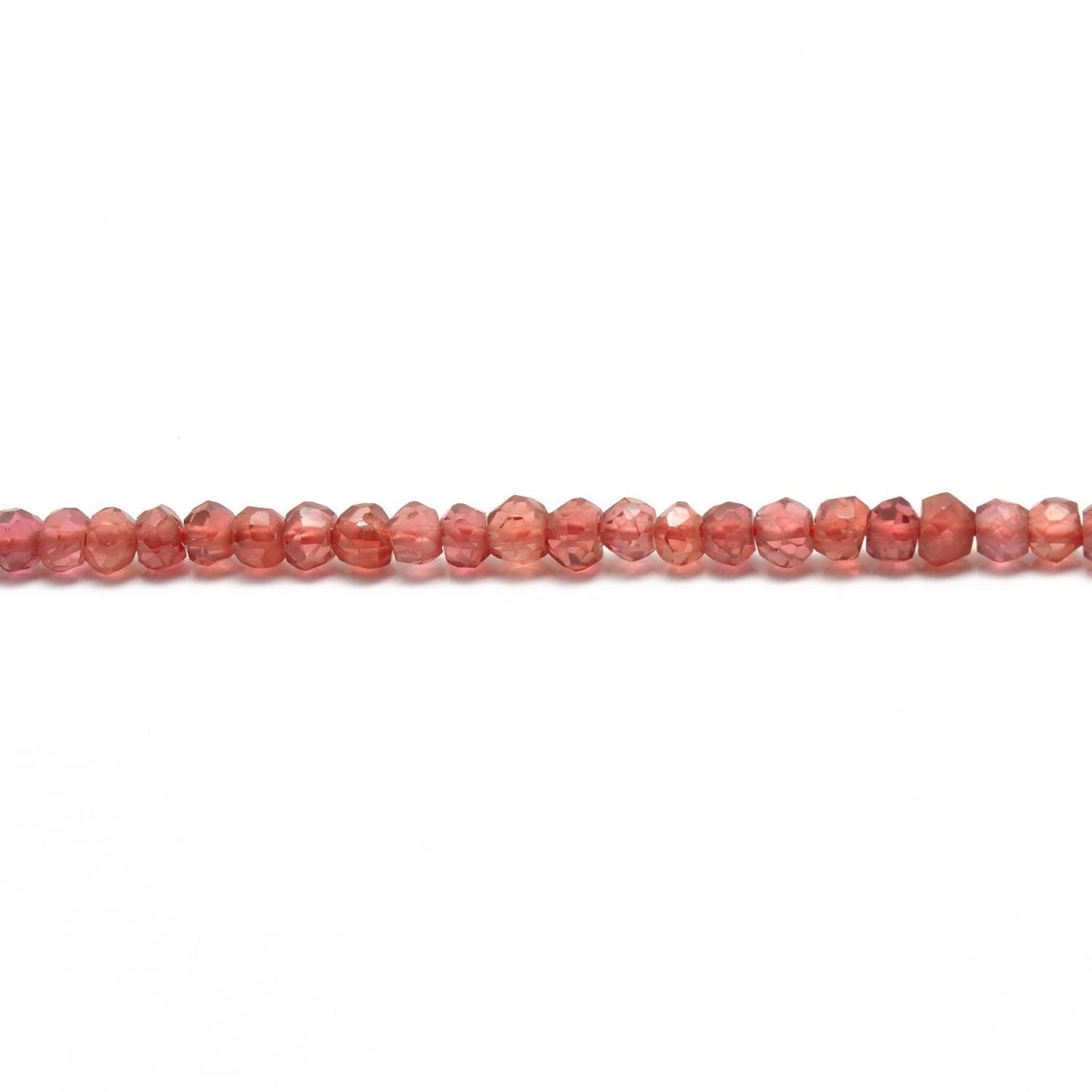 Natural Garnet Faceted Rondelle Gemstone Beads 12" Strand